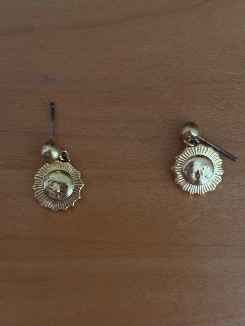 Madewell Gold Sunface Drop Earrings
